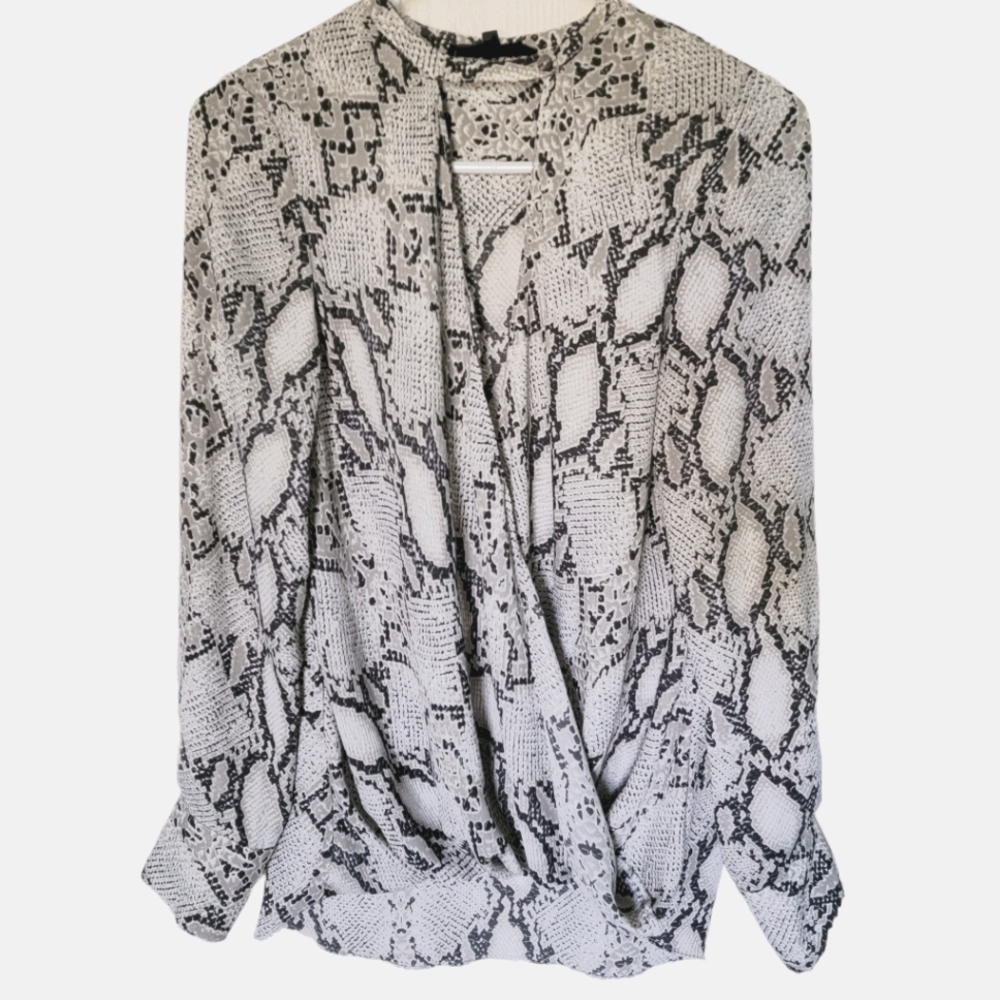 Olivaceous Snakeskin print blouse
